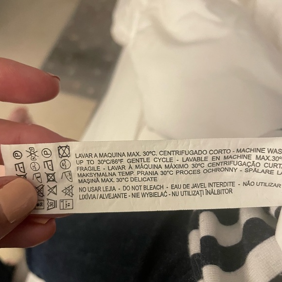 Zara Black/White Striped Bodycon Dress - Size M - Picture 4 of 5